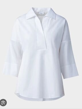 Akris punto Kimono-Sleeve Split-Neck Blouse